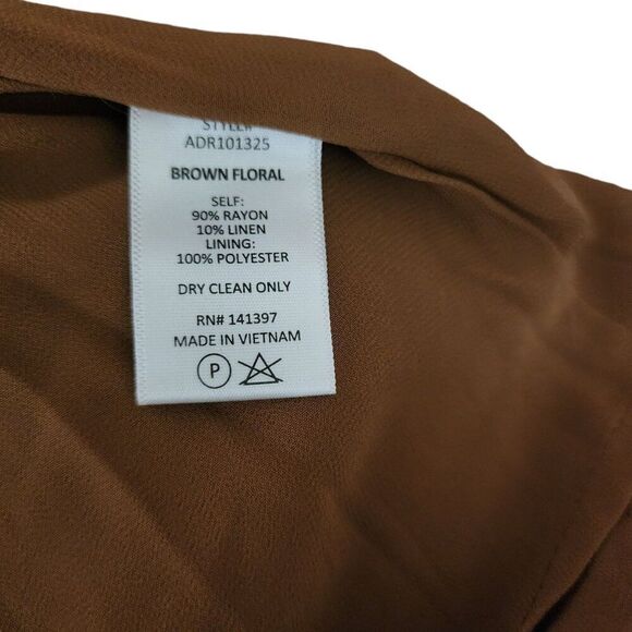 ASTR Milkmaid Puff Sleeve Grunge Midi Dress Women XS Brown Floral - Picture 7 of 8